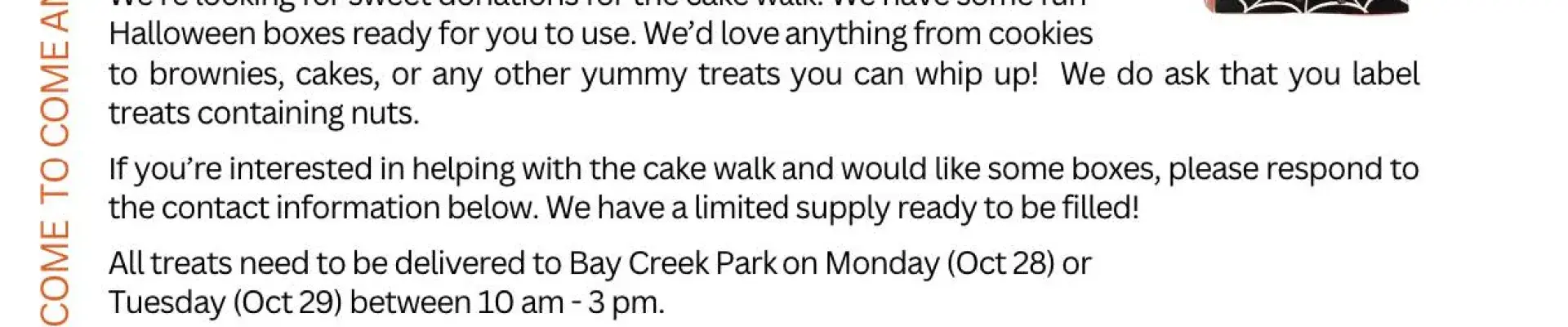Trick or Treat Cakewalk 10-29-2024
